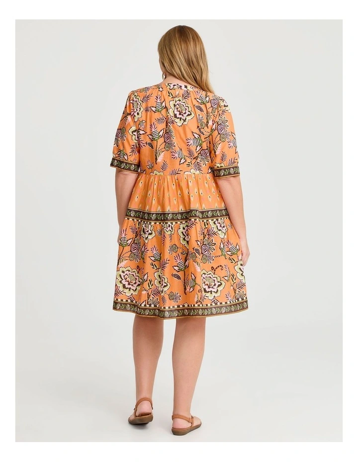 Cotton Border Trim Tiered Dress Print image 2