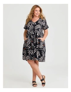 Cotton Holiday Pocket Dress Abstract Birds in Print