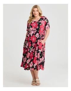 Cotton Gauze Favourite Dress in Coral Floral Print