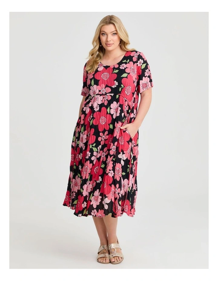 Cotton Gauze Favourite Dress in Coral Floral Print image 1