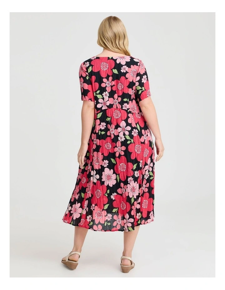 Cotton Gauze Favourite Dress in Coral Floral Print image 2
