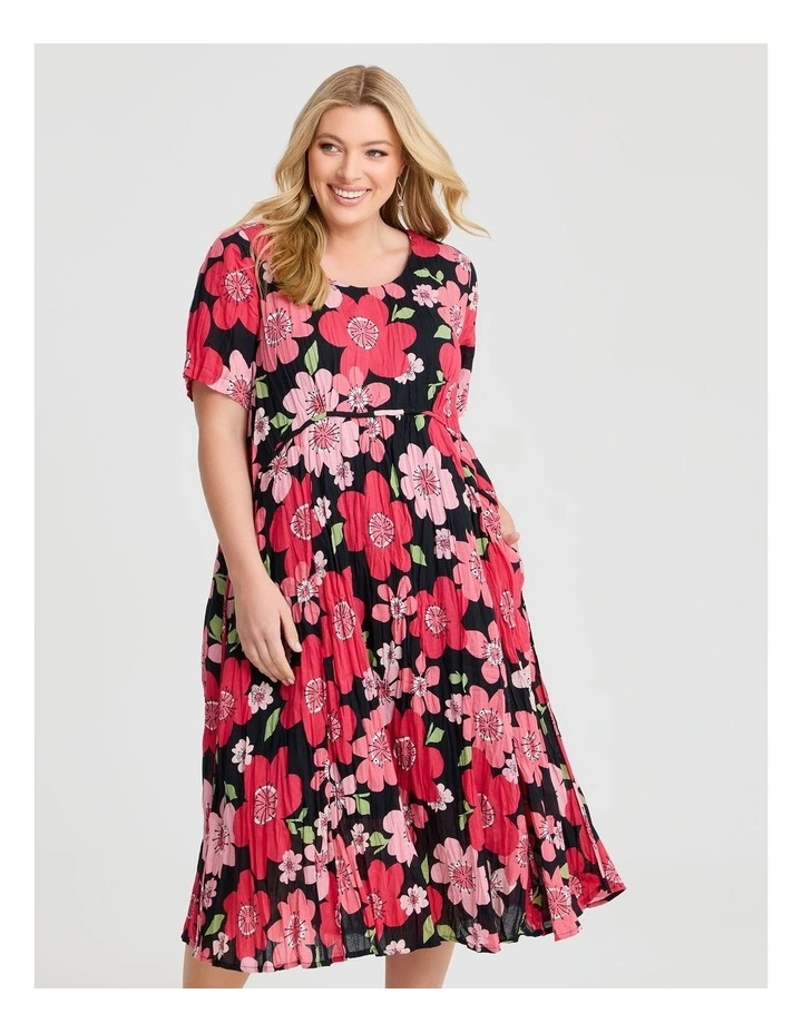 Cotton Gauze Favourite Dress in Coral Floral Print image 3