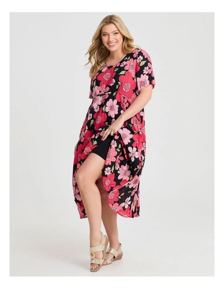Cotton Gauze Favourite Dress in Coral Floral Print image 4