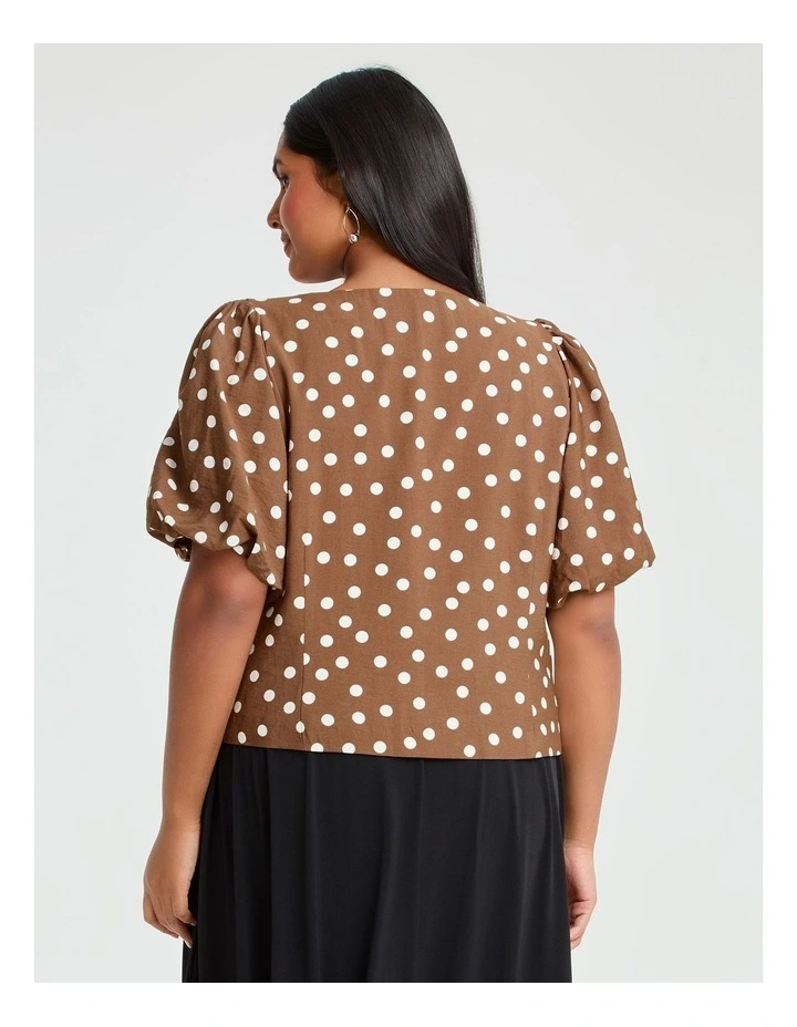 Julia Spot Bolero Jacket Mocha/white image 2