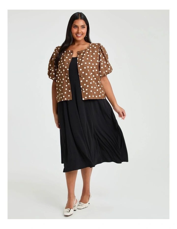 Julia Spot Bolero Jacket Mocha/white image 3