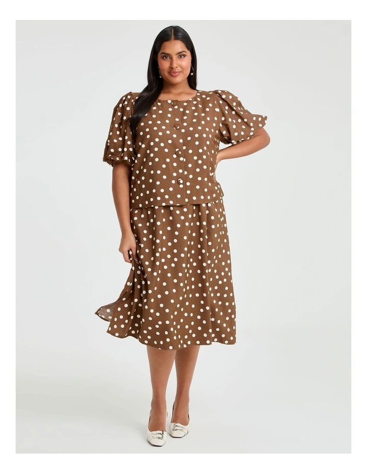 Julia Spot Bolero Jacket Mocha/white image 5
