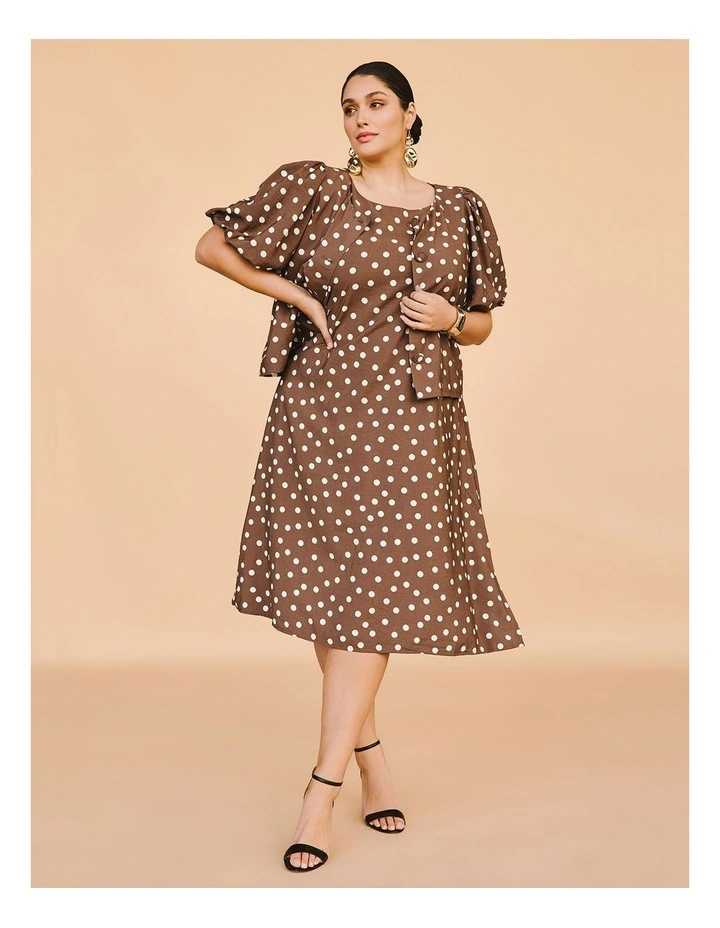 Julia Spot Bolero Jacket Mocha/white image 7