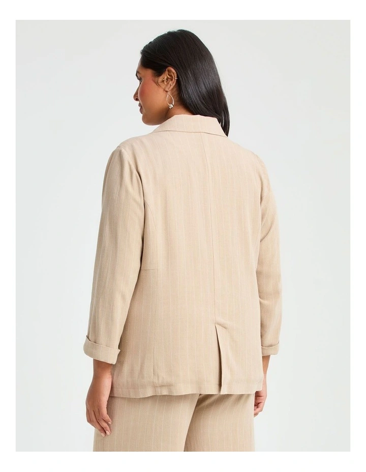 Bienne Natural Pinstripe Blazer Natural/white image 2
