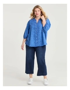 The Wide Leg Crop Jean in Indigo