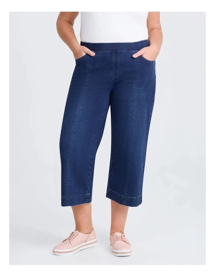 The Wide Leg Crop Jean in Indigo image 3