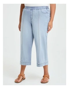 The Wide Leg Crop Jean in Pacific Blue