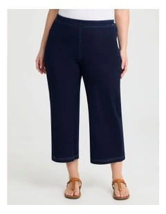 The Travel Wide Leg Crop Jean in Indigo