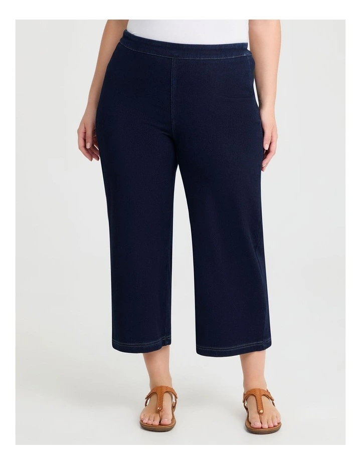 The Travel Wide Leg Crop Jean in Indigo image 1