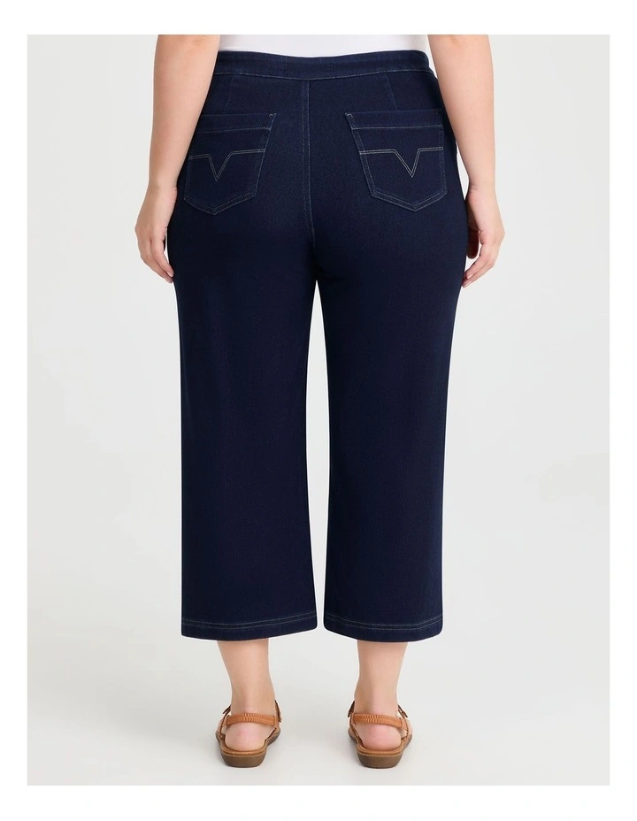 The Travel Wide Leg Crop Jean in Indigo image 2