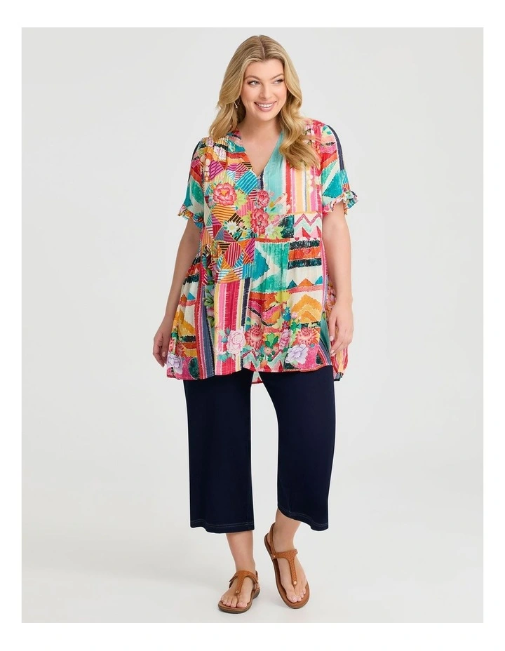 The Travel Wide Leg Crop Jean in Indigo image 3