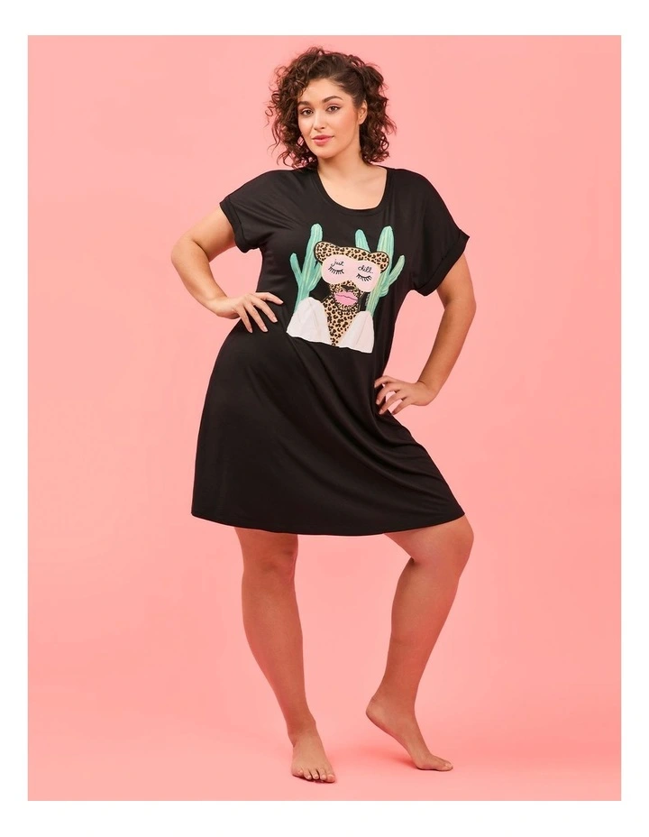 Bouffants Just Chill Nightie in Black image 4