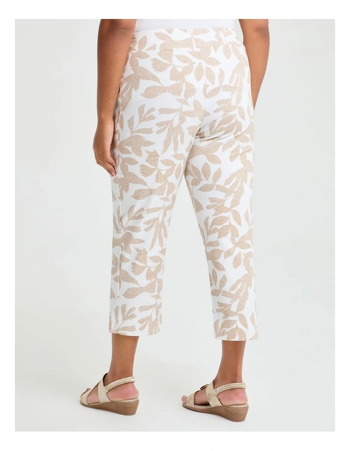 Bliss Stretch Taper Print Pant in Natural/Almond Print image 2