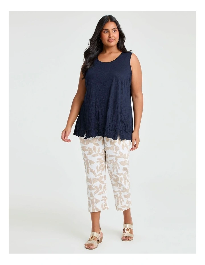 Bliss Stretch Taper Print Pant in Natural/Almond Print image 3