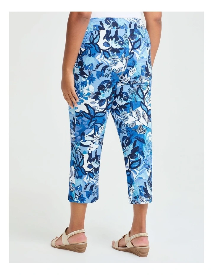 Bliss Stretch Taper Print Pant in Blue Floral Print image 2