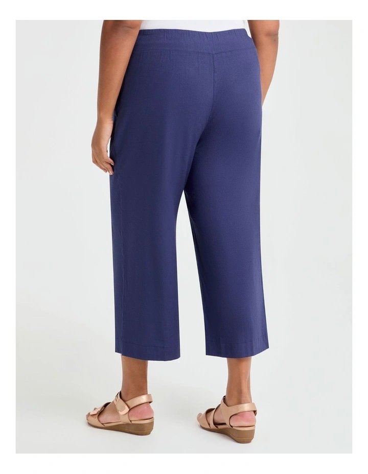 Stretch Linen Ayanna Crop Pant Sapphire Blue image 2
