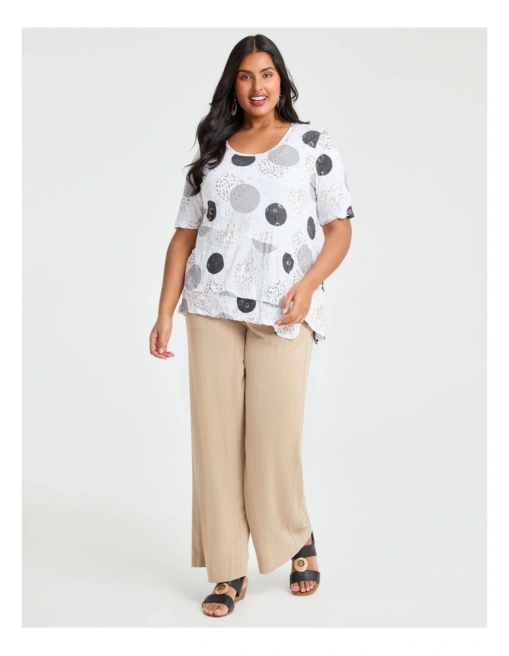 Bienne Pinstripe Pant in Natural/White image 2