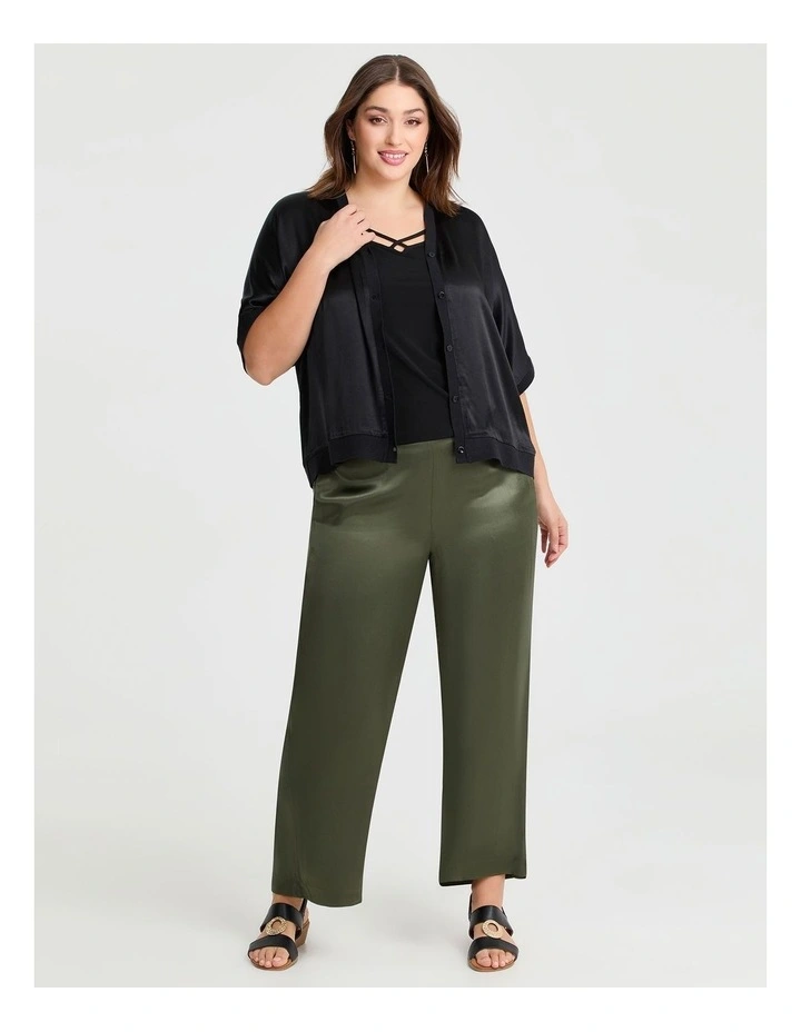 Natural Delia Deluxe Pant in Olive image 3