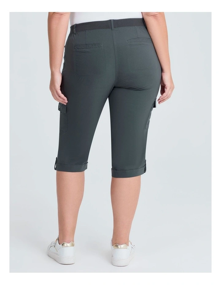 Castaway Rib Cargo Crop Pant in Frost Grey image 2