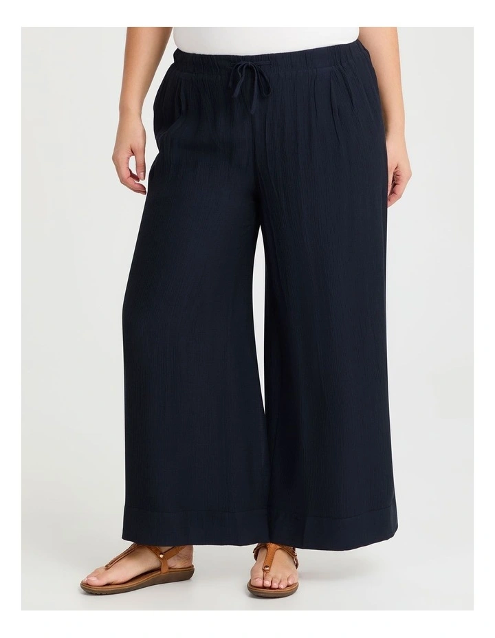 Natural Wide Leg Pant in Navy image 1