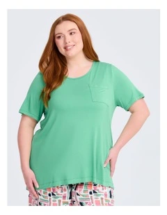 Bamboo Pocket Pyjama Top in Ming Green
