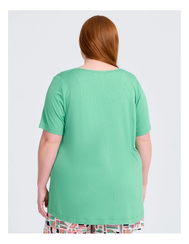 Bamboo Pocket Pyjama Top in Ming Green image 2