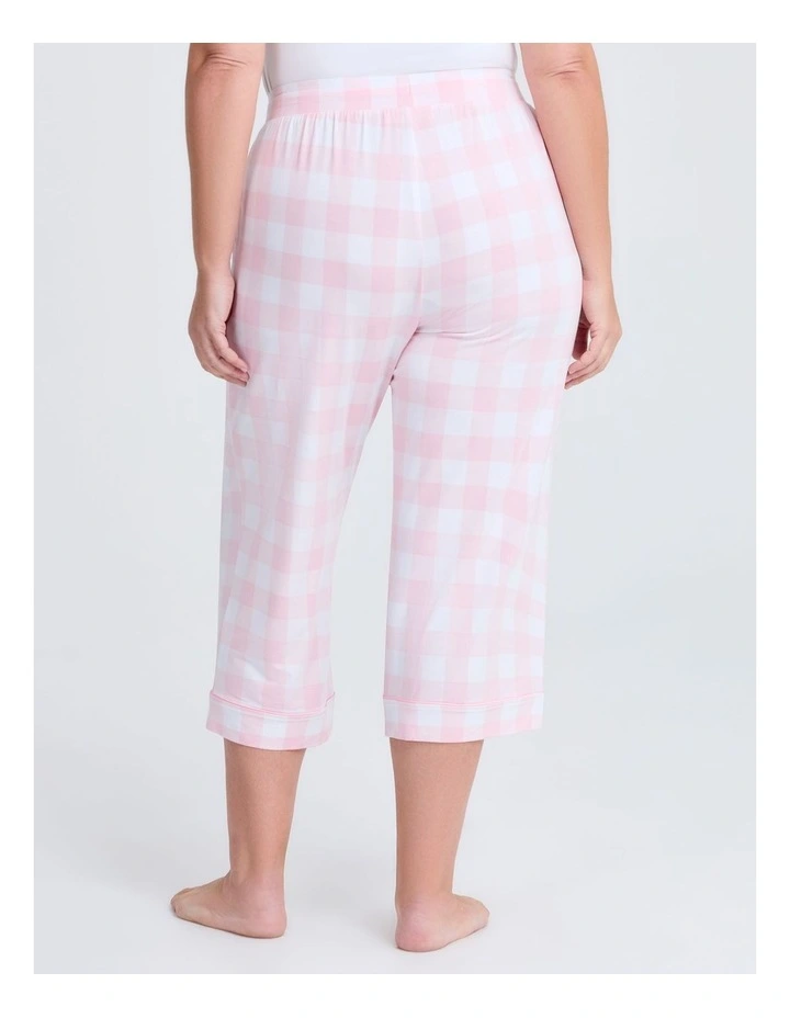 Modal Gingham Pyjama Pant in Baby Pink/White image 2