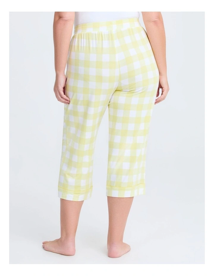Modal Gingham Pyjama Pant in Pastel Yellow/White image 2