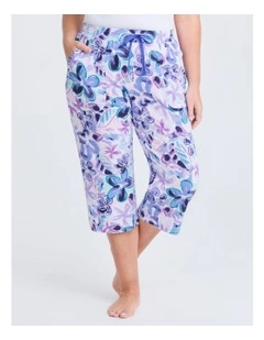 Australian Cotton Iris Pyjama 3/4 Pant in Print