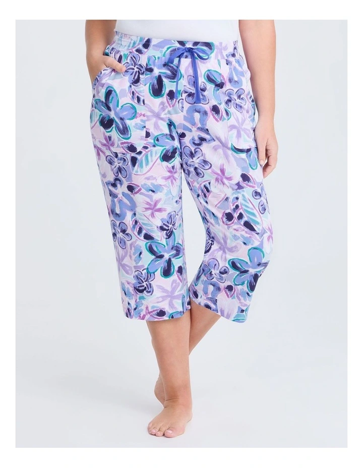 Australian Cotton Iris Pyjama 3/4 Pant in Print image 1