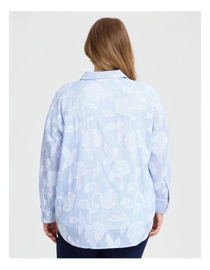 Cotton Floral Stripe Shirt in Stripe image 2