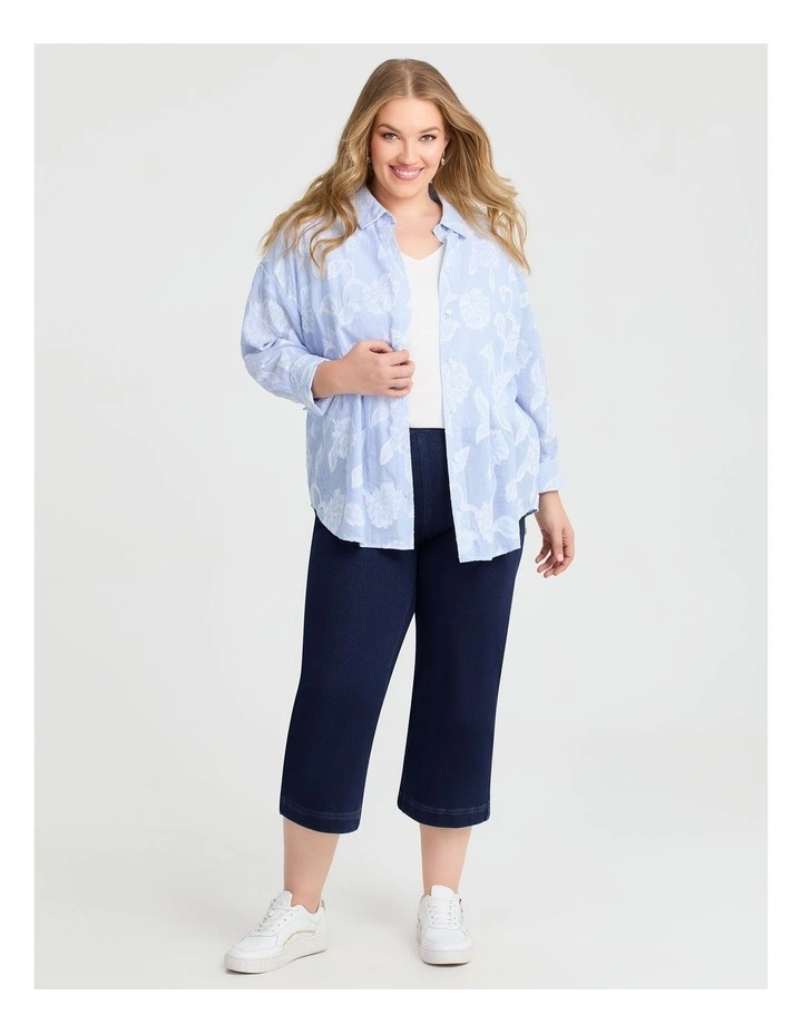 Cotton Floral Stripe Shirt in Stripe image 3