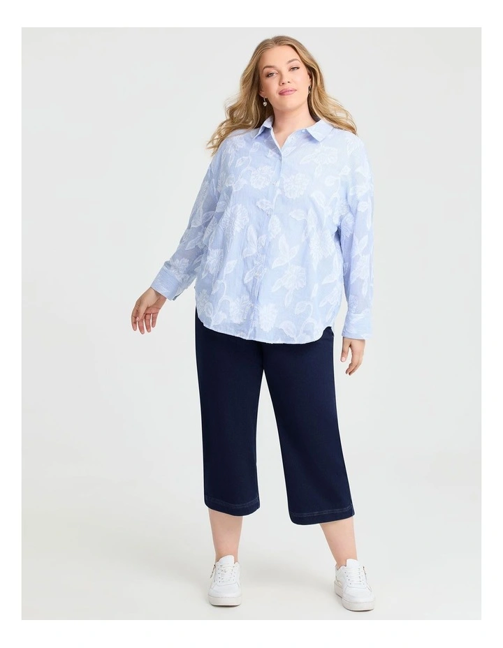 Cotton Floral Stripe Shirt in Stripe image 4