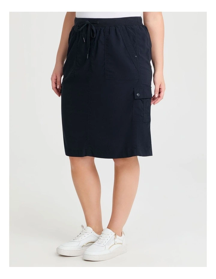 Castaway Cargo Knee Length Skirt in Navy image 1