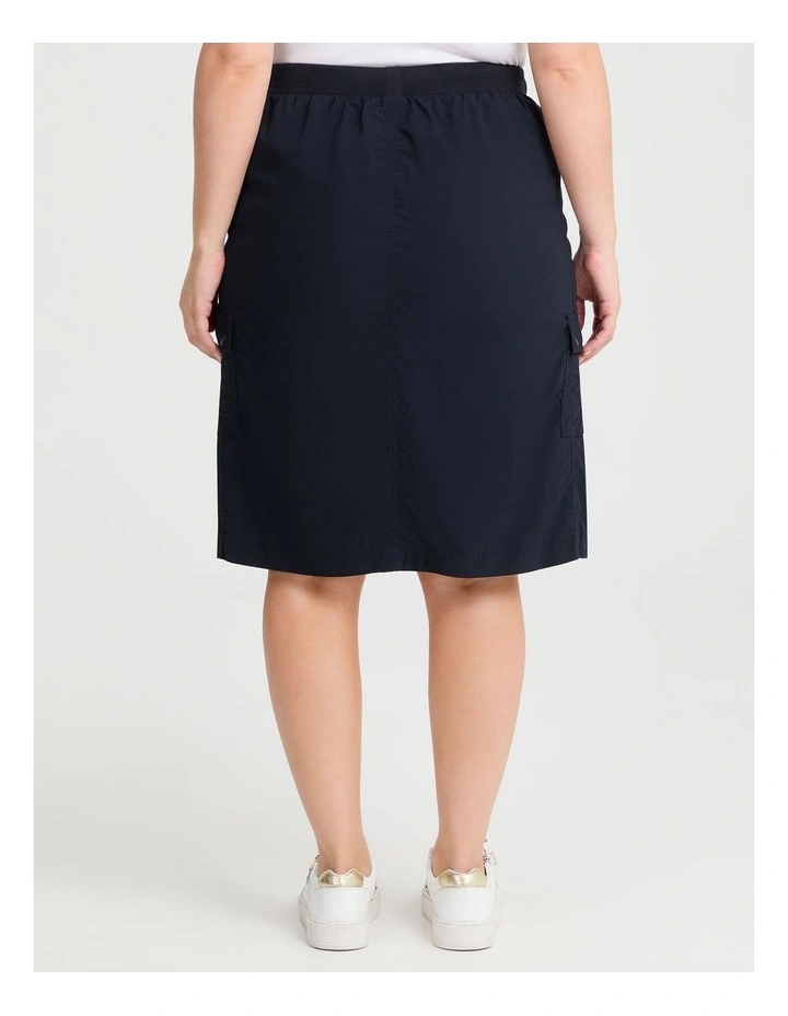Castaway Cargo Knee Length Skirt in Navy image 2