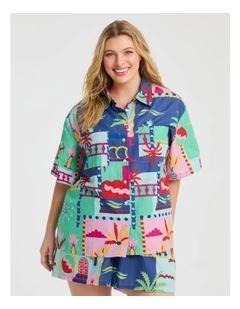 Cotton Beach Sunset Shirt Print