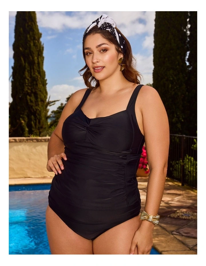 Ruched Slim Line Tanikini Black image 6