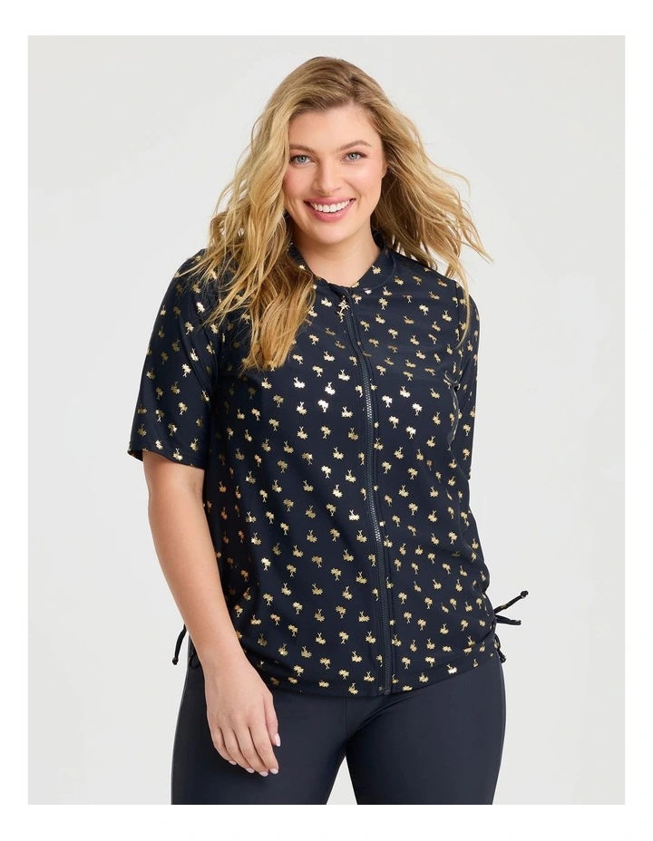Gold Palm Ruched Rash Vest Print image 1