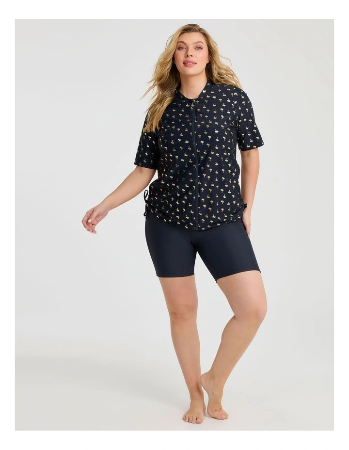 Gold Palm Ruched Rash Vest Print image 4