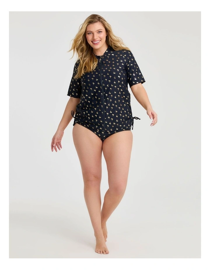 Gold Palm Ruched Rash Vest Print image 5