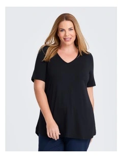 Bamboo Base V Neck Short Sleeve Top