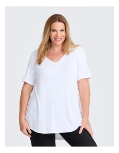 Bamboo Base V Neck Short Sleeve Top