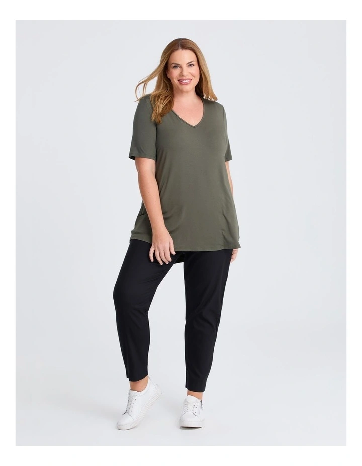 Bamboo Base V Neck Short Sleeve Top image 3