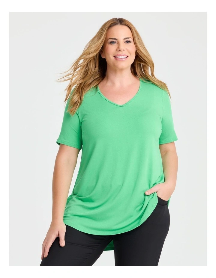 Bamboo Base V Neck Short Sleeve Top image 1