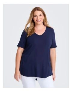 Bamboo Base V Neck Short Sleeve Top