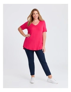 Bamboo Base V Neck Short Sleeve Top